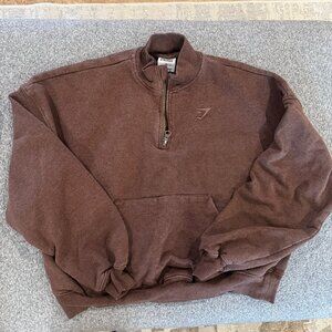 Gym Shark Rest Day 1/2 Zip Pull Over Size XS Brown